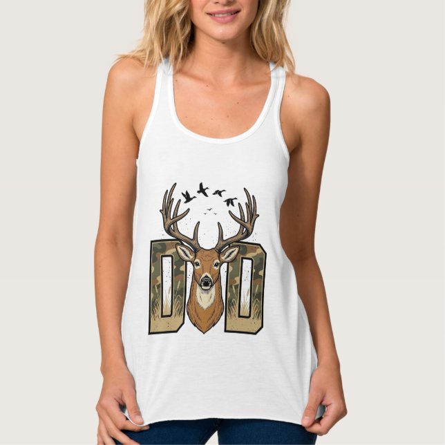 Débardeur Conception de chemise vectorielle Buck Camo Papa C (Devant)
