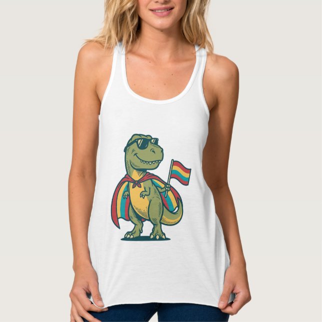 Débardeur Conception de chemise vectorielle de dinosaure de  (Devant)