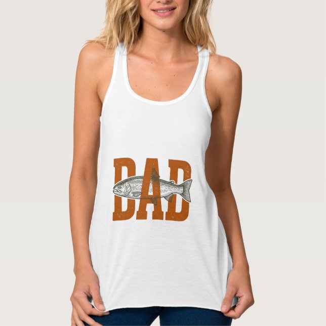 Débardeur Conception de chemise vectorielle de pêche de papa (Devant)