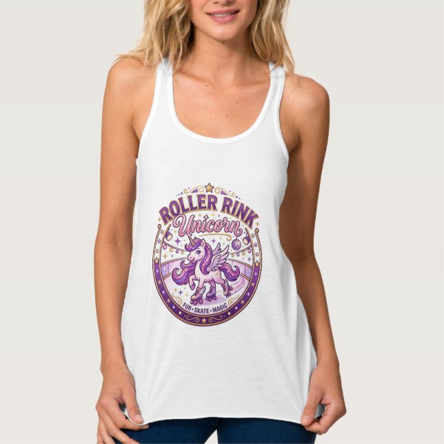 Débardeur Conception de merch prête pour POD Licorne Roller  (Devant)