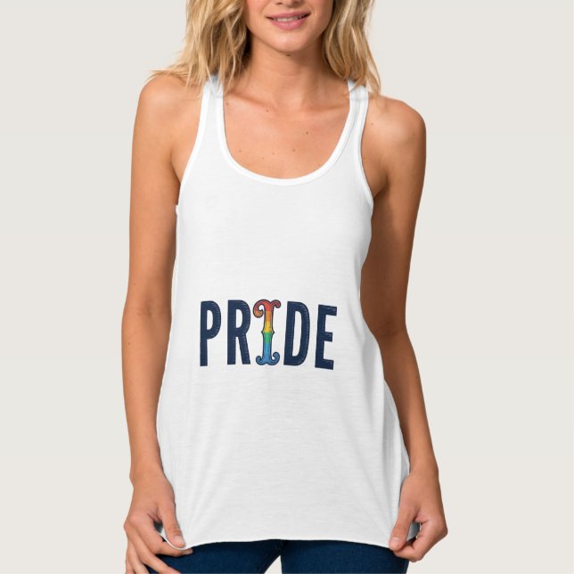 Débardeur Conception de T-Shirt avec lettrage arc-en-ciel Vi (Devant)