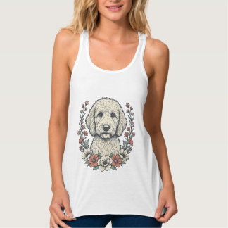 Débardeur Conception de T-Shirt de Portrait de Chien Bouclé
