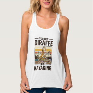 Débardeur Conception de T-Shirt drôle vintage de kayak giraf