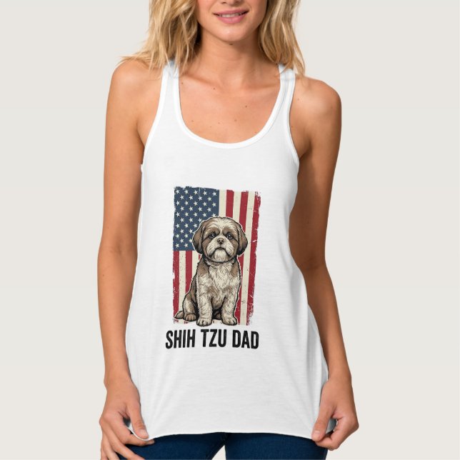 Débardeur Conception de T-shirt pour chien vintage patriotiq (Devant)