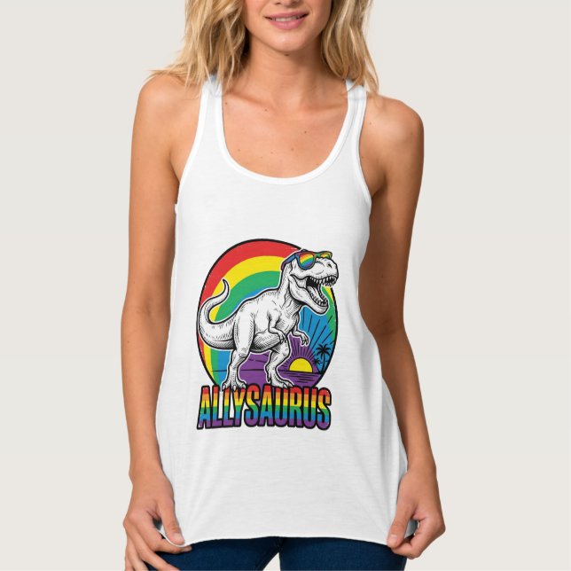 Débardeur Conception de T-Shirt Vintage Allysaurus Dinosaure (Devant)