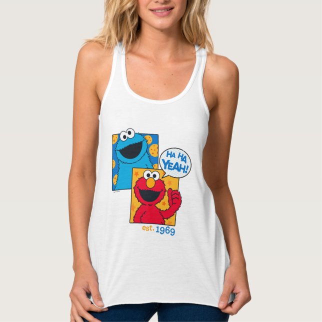 Débardeur Cookie Monster & Elmo | Ha Ha Ouais (Devant)