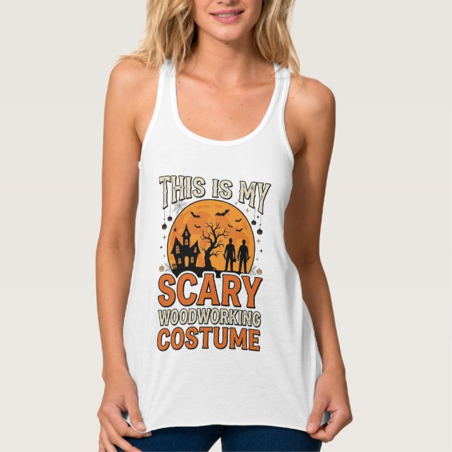 Débardeur Costume de menuiserie effrayant Halloween Design V (Devant)