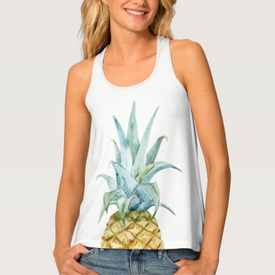 Débardeur de dos de coureur d'ananas d'aquarelle