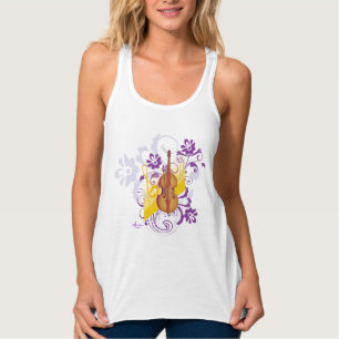 Débardeur de racerback de violon floral