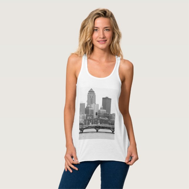 Débardeur Des Moines en T-shirt en b&w (Devant entier)