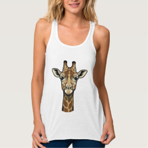Débardeur Dessin vectoriel de girafe gravure vintage_1