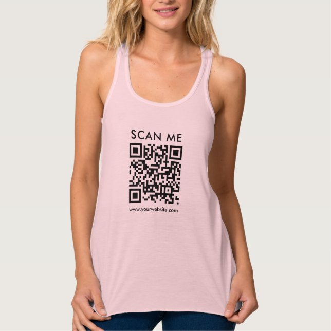 Débardeur Double face QR Code Scan Me Femme Soft Rose (Devant)