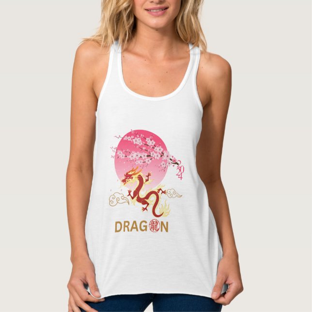 Débardeur Dragon avec fleur de cerisier (Devant)