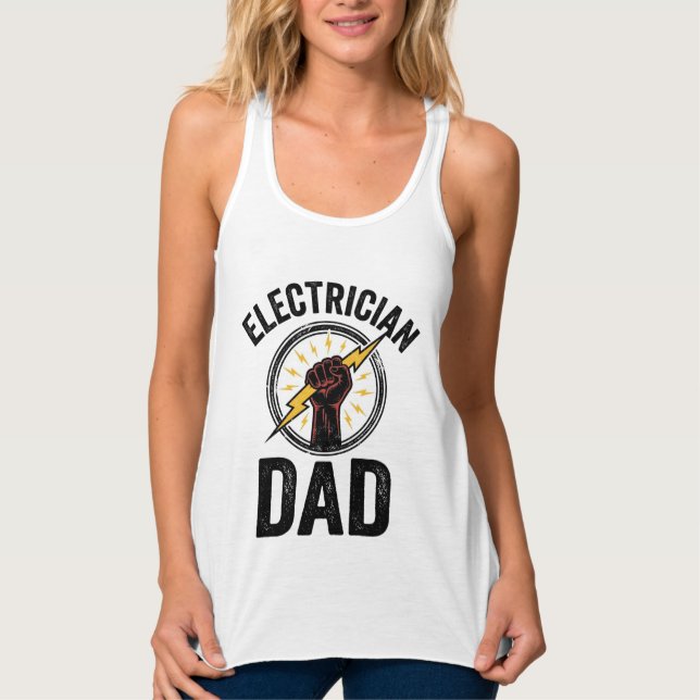 Débardeur Electrician Dad Vintage Engraving Vector Shirt Des (Devant)