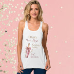 Débardeur Équipe de la mariée rose pétillant drôle doré<br><div class="desc">Préparez-vous à faire sauter les bouchons et à créer des souvenirs avec ce t-shirt Team Bride amusant et charmant ! Personnalisé avec le nom de la mariée, ce tee-shirt personnalisé est parfait pour les enterrements de vie de jeune fille, les douches nuptiales et les soirées entre filles. Avec la citation...</div>