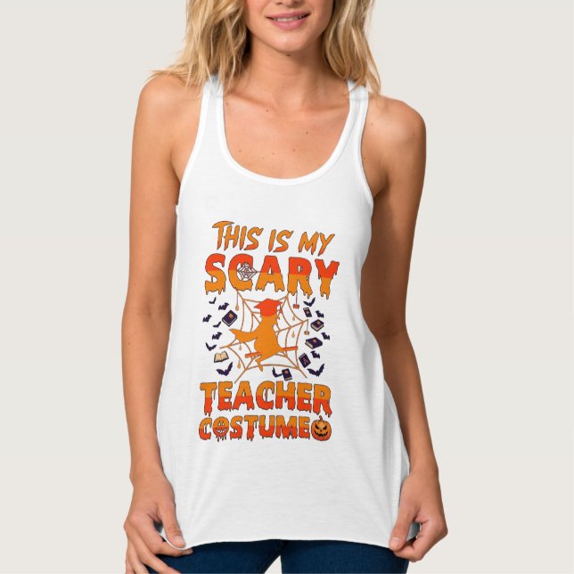 Débardeur Est Costume d'enseignant effrayant Halloween Sorci (Devant)