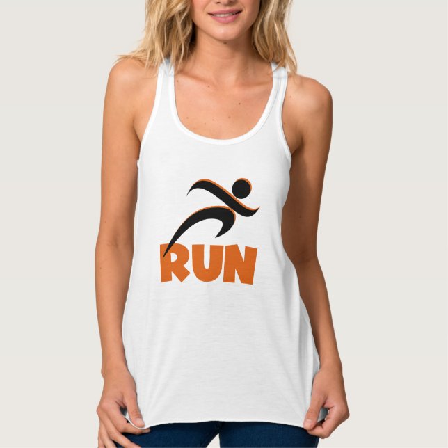 Débardeur EXÉCUTER Orange Fitness Running (Devant)