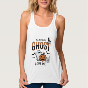Débardeur Fantôme d'Halloween Tous les fantômes m'aiment drô