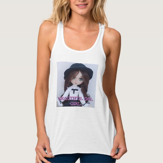 Débardeur fille poupée mignonne – Style fait main  (Devant)
