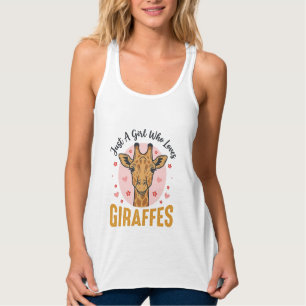 Débardeur Fille qui aime les girafes Dessin de gravure vinta