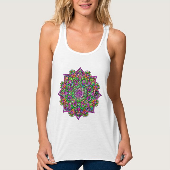 Débardeur Fleur de Vie - Mandala indien 1 (Devant)