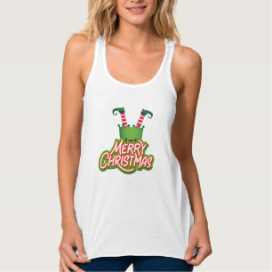 Débardeur Funny Joyeux T-shirt blanc de Noël pour femmes