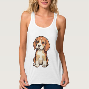 Débardeur Gravure vintage de chiot Beagle Art vectoriel_1