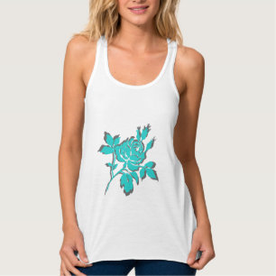 Débardeur GRIS ROSE-_Woman's-Tank de TURQUOISE-&