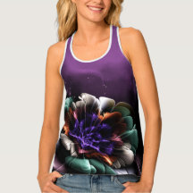 Grunge Fleur Turquoise et violette