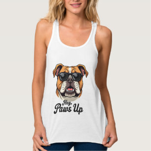 Débardeur Hé, les pattes en l'air ! Bulldog vintage avec lun