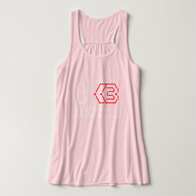 Débardeur I Heart Geek ASCII ART (Design devant)