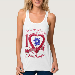 Débardeur I Love My Boyfriend Photo Red Hearts T-Shirt
