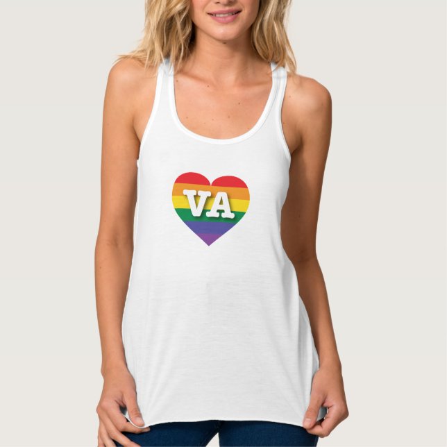 Débardeur I Love Virginia Rainbow Heart (Devant)