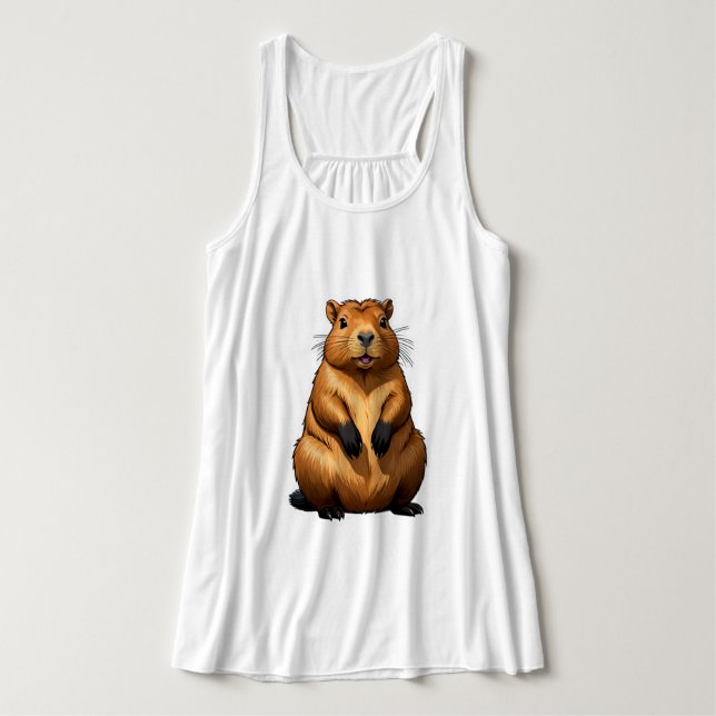 Débardeur Illustration d'animal de rongeur de Capybara migno (Design devant)