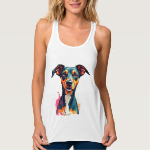 Débardeur Illustration d'art pop de portrait de chien coloré