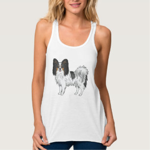 Débardeur Illustration de chien heureux et mignon Papillon t