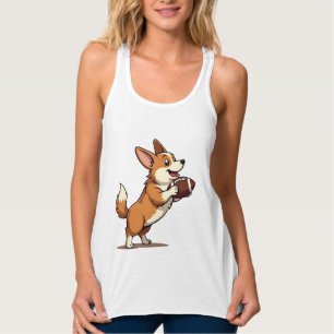 Débardeur Illustration Rétro de Chien de Football Corgi Spor