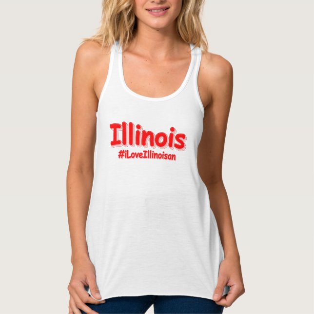Débardeur "#iLoveIllinoisan " Conception sympa. Acheter main (Devant)