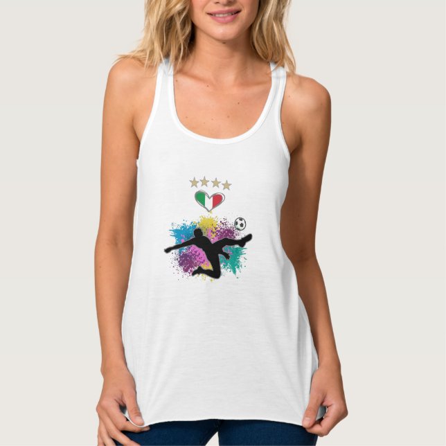 Débardeur Italie Football Fan Chemise Drapeau de football (Devant)