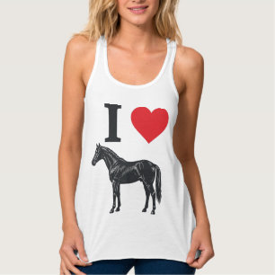 Débardeur J'aime les chevaux dessin de chemise de gravure vi