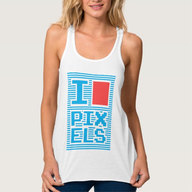 Débardeur J'Aime Les Pixels, geek, (Devant)