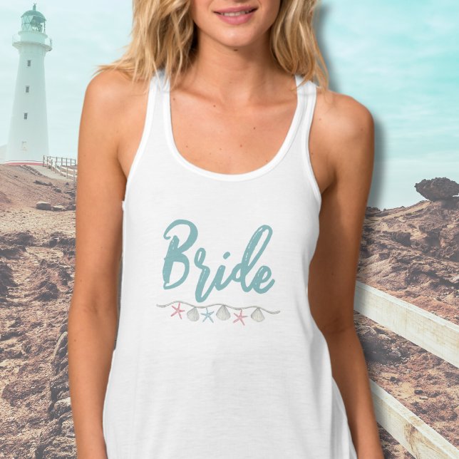 Débardeur Jolie mariée nautique de la côte de plage (Shell Beach Bride Tank Top)