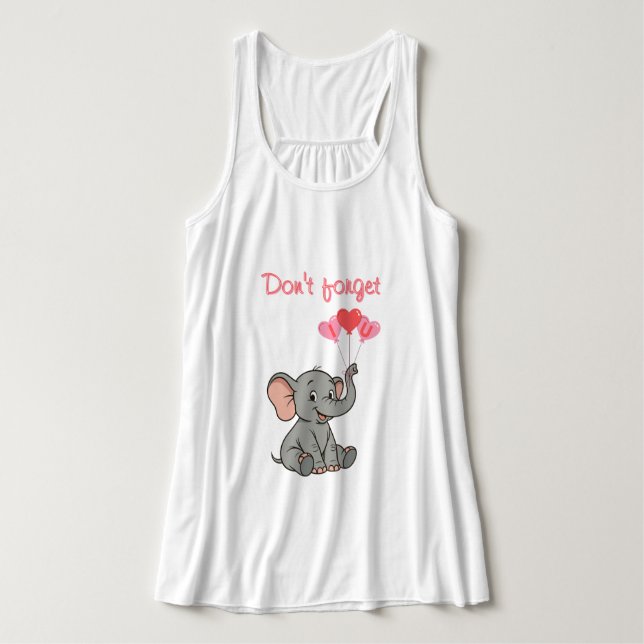 Débardeur Jour de la Saint-Valentin éléphant mignon (Design devant)