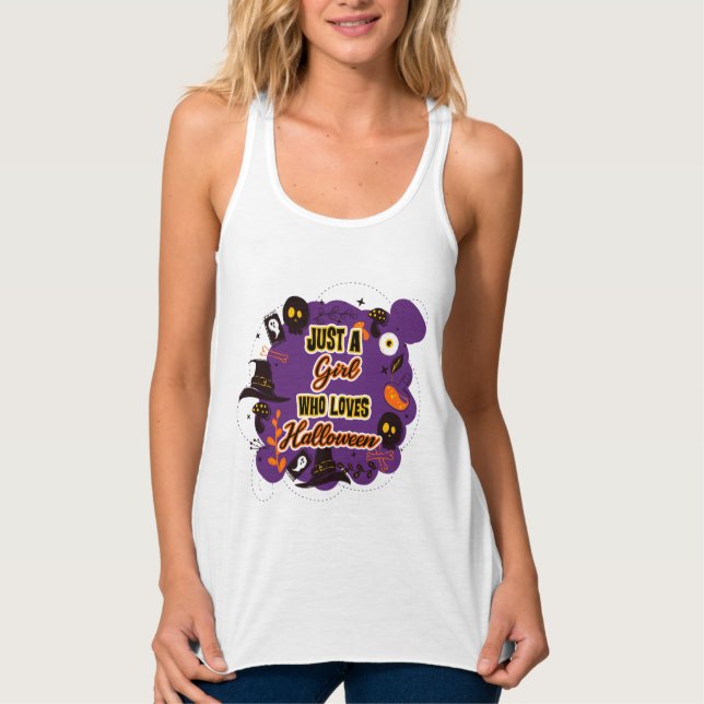Débardeur Juste une fille qui aime Halloween (Devant)