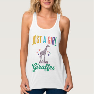 Débardeur Juste une fille qui aime les girafes vintage vecte