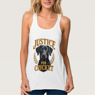 Débardeur Justice pour Cricket Typographie Mémorial de Chien