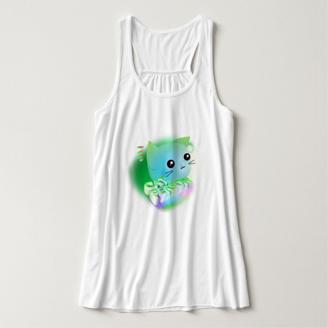 Débardeur Kawaii Cartoon Kitten (Design devant)