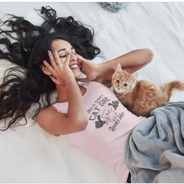 Débardeur La Fille De Chat Ressemble À Des Pouces Vers Le Ha (Créateur téléchargé)