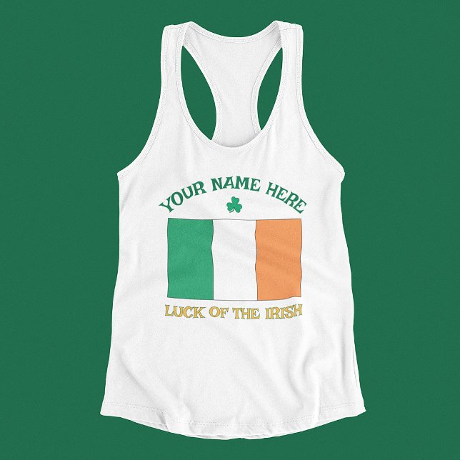 Débardeur La Saint-Patrick Drapeau Irlande Nom Personnalisé  (Créateur téléchargé)