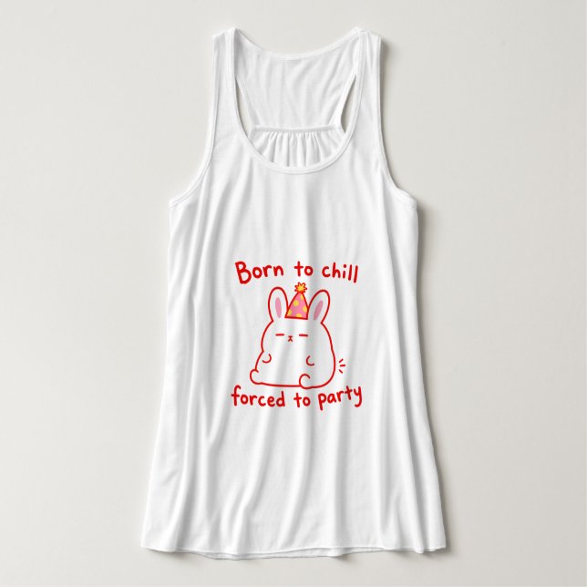 Débardeur Lapin de fête Né pour se détendre (Design devant)
